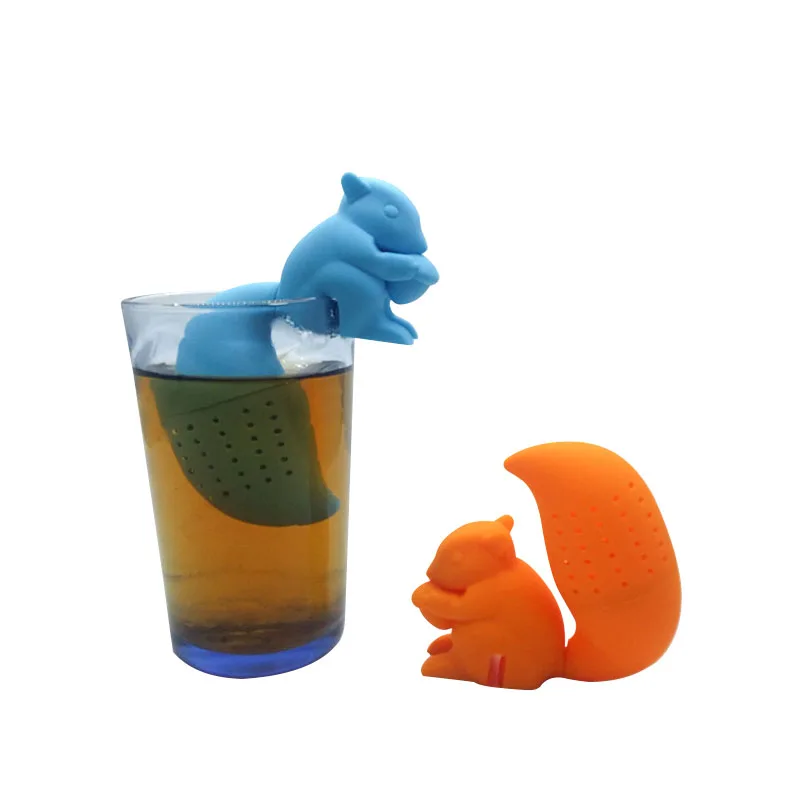 

Squirrel Tea Strainer Silicone Tea Maker loose-leaf Infuser Filter Diffuser Fun Herbal Spice Holder Tea Accessories Kitchen Tool