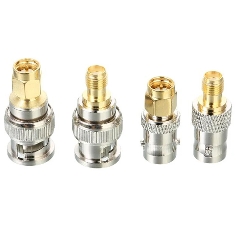

4pcs/lot BNC To SMA Connectors Type Male Female RF Connector Adapter Test Converter Kit Set