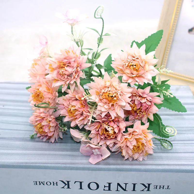 Пион искусственный цветок 10 Гербера Хризантема высокого качества класса люкс