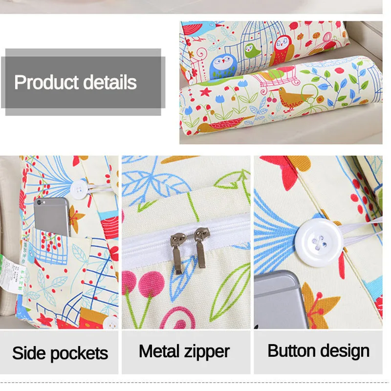 

Triangle Sofa Cushion Back Pillow Bed Backrest Office Chair Pillow Support Waist Cushion Lounger TV Reading Lumbar Home Decor