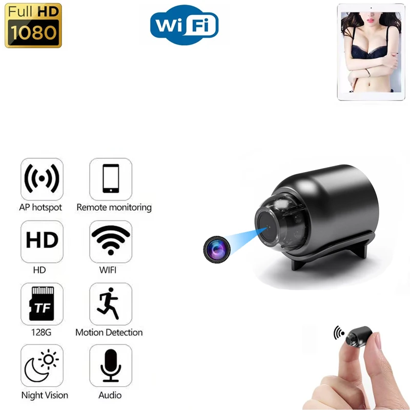 

Сетевая мини-камера HD 1080P с Wi-Fi и функцией ночного видения