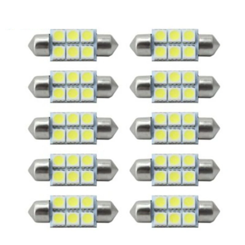 10x C5W гирлянда 5050 6 SMD светодиодный светильник футболка с принтом &quotавтомобиль&quot
