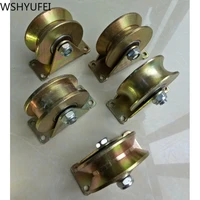 2pcslot high quality stainless steel v shaped pulley thickened plating color track wheel sliding door lifting wshyufei
