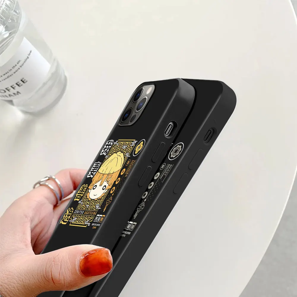 

Demon Slayer Anime Cute Case for Apple iPhone 7 8 Plus 11 Pro XS Max X 6 6S 12 Mini XR SE2020 Shockproof Black Soft Phone Covers