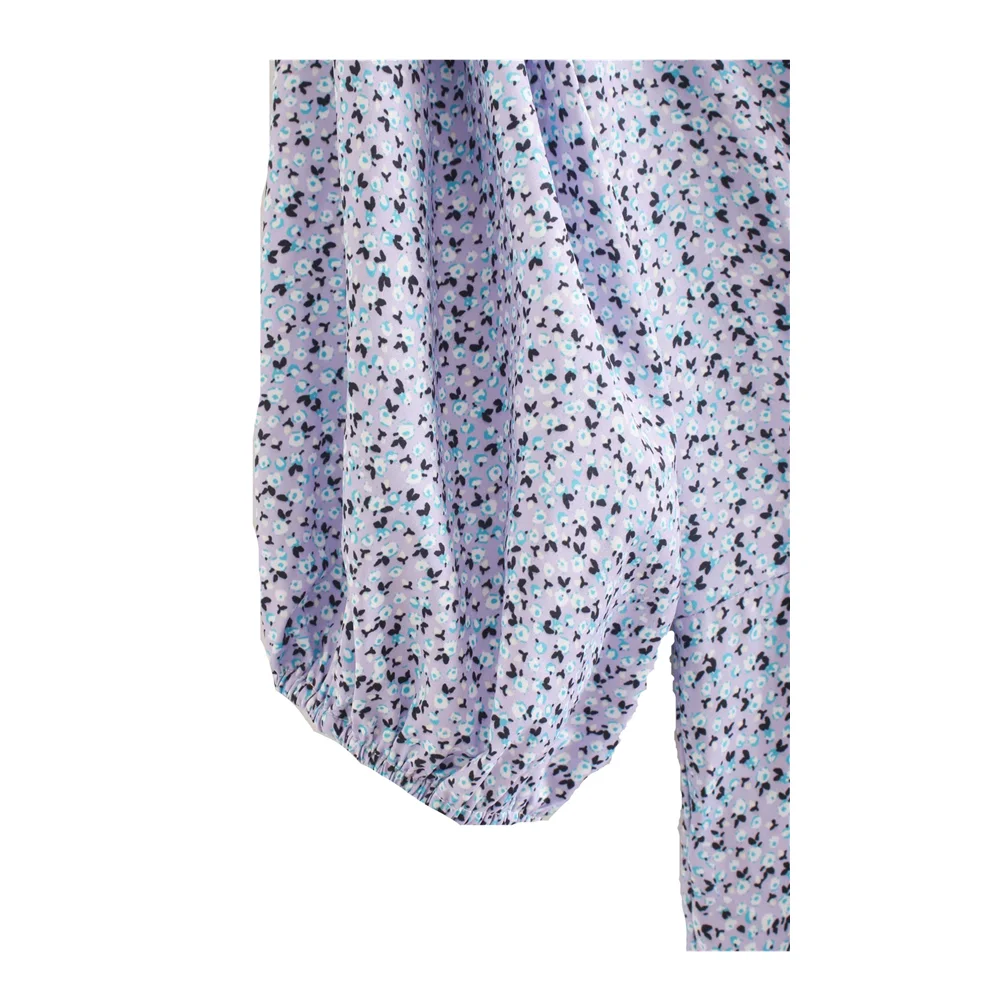 

Fashion Women 2020 Fashion Printed Bouquet Waist Waist Chic V-neck Puff Sleeve Casual Slim Dress Women Vestidos