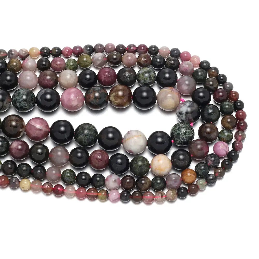 

Natural Stone Beads Tourmaline 3/4/5/6/7/8/10/ Fashion Jewelry Loose Beads for Jewelry Making Necklace DIY Bracelet