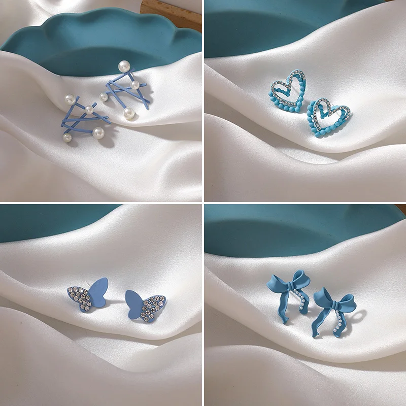 Женские серьги-гвоздики из металлического сплава в Корейском стиле | Украшения и