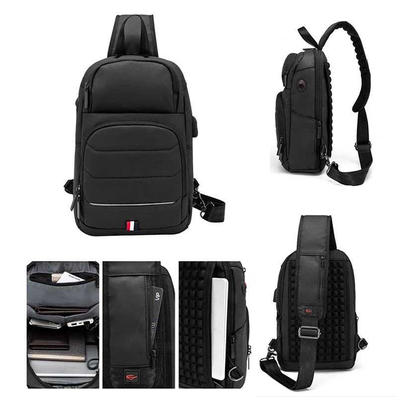 Сумка на плечо REJS мужская с Usb-зарядкой модный слинг мессенджер деловой портфель