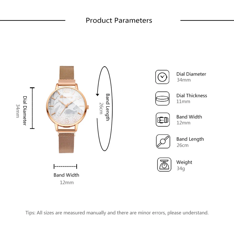 

Fashion Women Casual Watch Cartoon Printed Round Dial Alloy Strap Watch for Girls Party K2