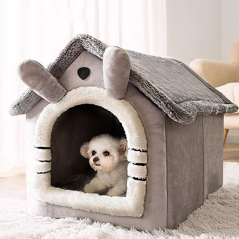 

Foldable Deep Sleep Pet Cat House Indoor Winter Warm Cozy Kennel Tent Chihuahua Cat Nest Cushion Removable Pet Products Basket