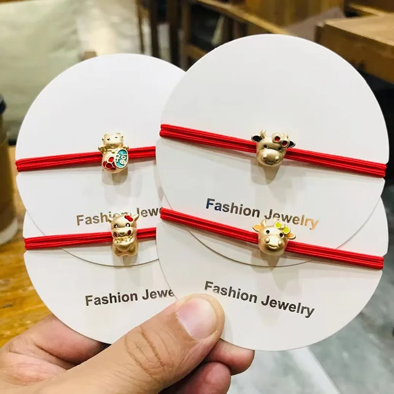 

2021 New Year Hot Selling Red Rope Hair Band High Elastic Hair Rope Fashion Hair Rings Chinese Style Hair Accessries Headpiece
