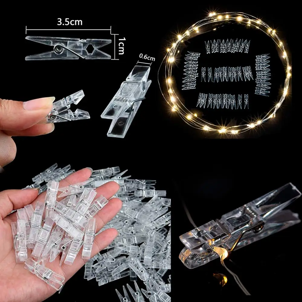 FENGRISE фото клип гирлянды светодиодные светильник Свадебные украшения винтажная