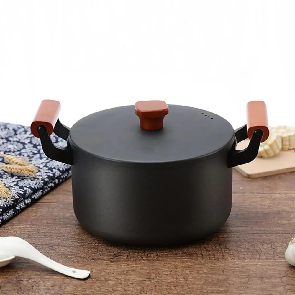 Free shipping Iron Pot Stock Pot, Double Handle Saucepan Kitchen Cooking Pot Soup Pot Cooking Pot