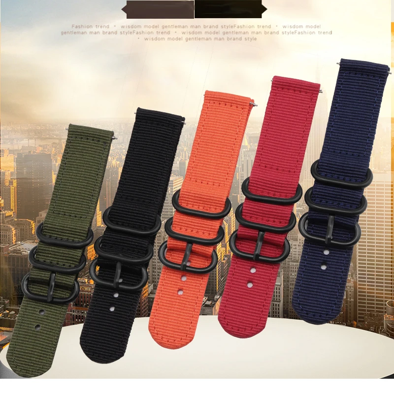 Ремешок Nato для samsung Galaxy watch 46 мм Active 2 42 мм gear S3 Frontier Amazfit ремешок Bip huawei watch GT 20 мм 22 мм ремешок для часов