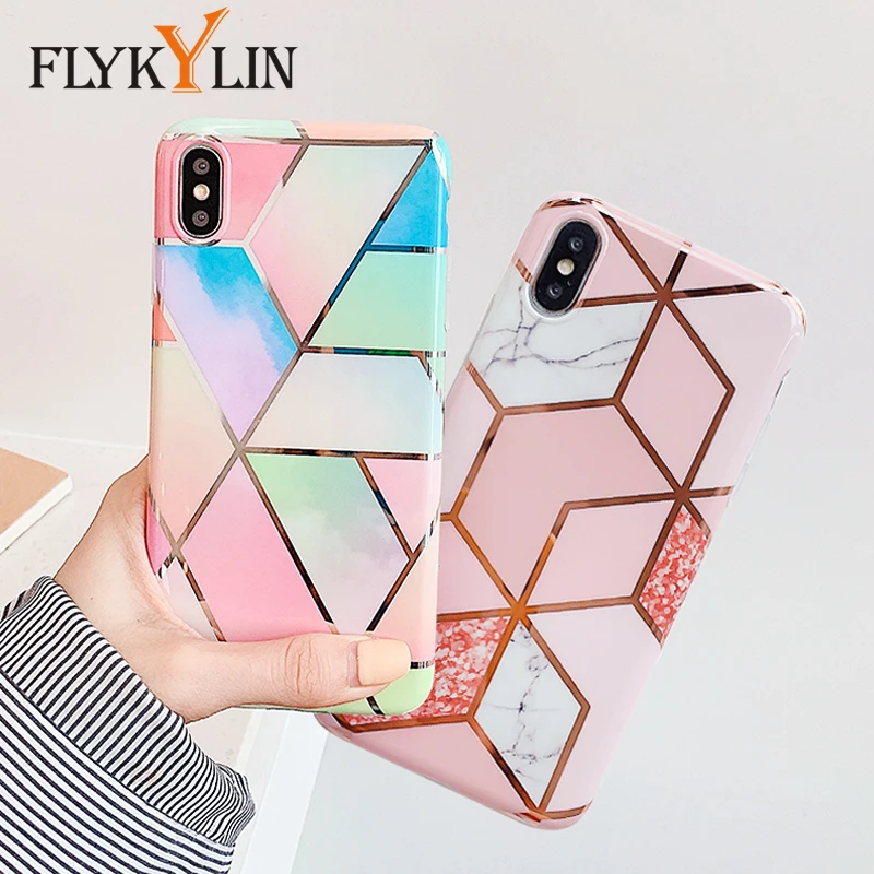 FLYKYLIN покрытие мраморный чехол для iphone 11 Pro Max 6 6S 7 8 Plus X XS XR задняя крышка Ретро