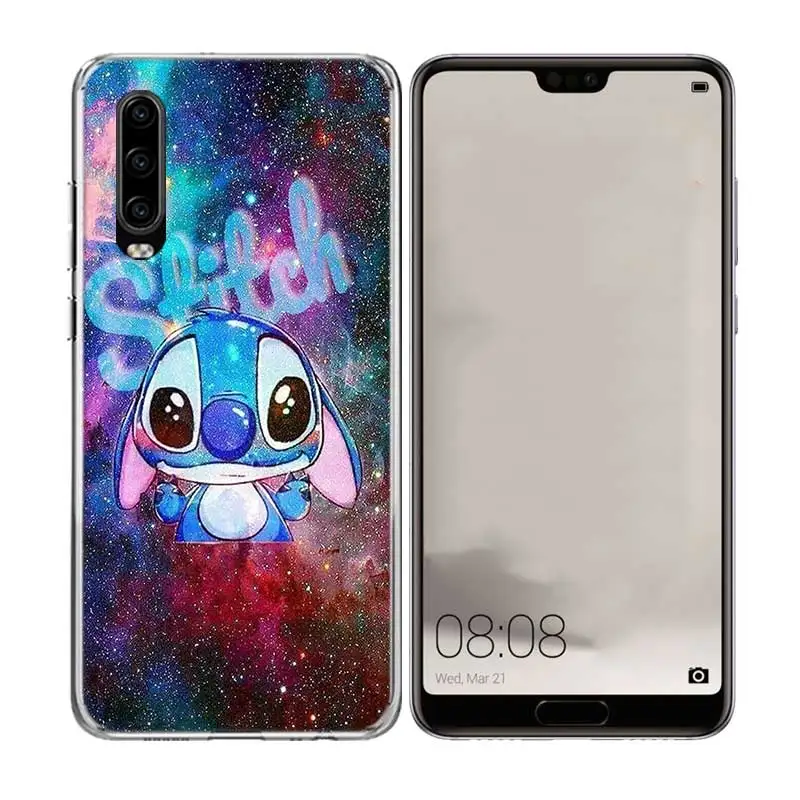 Силиконовый чехол на заднюю панель с изображением Стича из мультфильма для huawei P30
