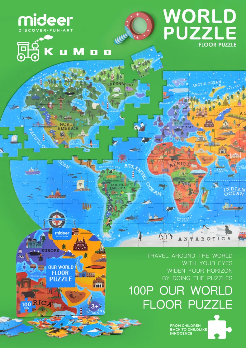 Mideer World напольный 100 шт Jigswa головоломка для детей раннего образования игрушки и