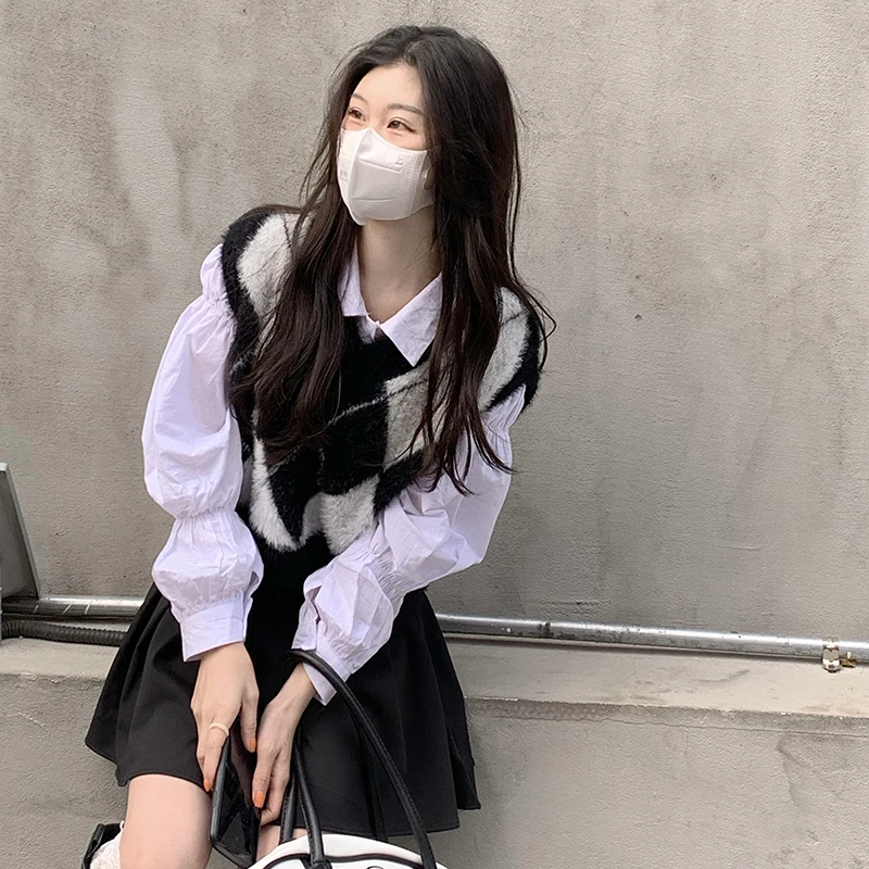 Юбка-мини женская трапециевидная с высокой талией весна-лето 2021 | Женская одежда