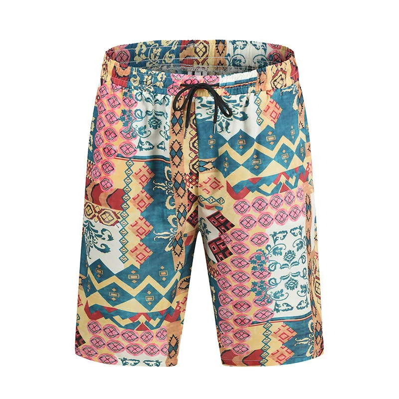 

WEPBEL Men's Fashion Skull Print Beach Pants Shorts Summer Casual Elastic Waist Mens Jogger Shorts