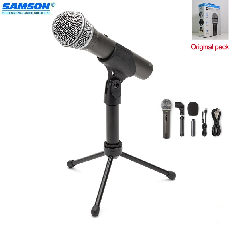 100% оригинал Samson Q2u ручной динамический Usb микрофон с XLR наушники порт для подкачки