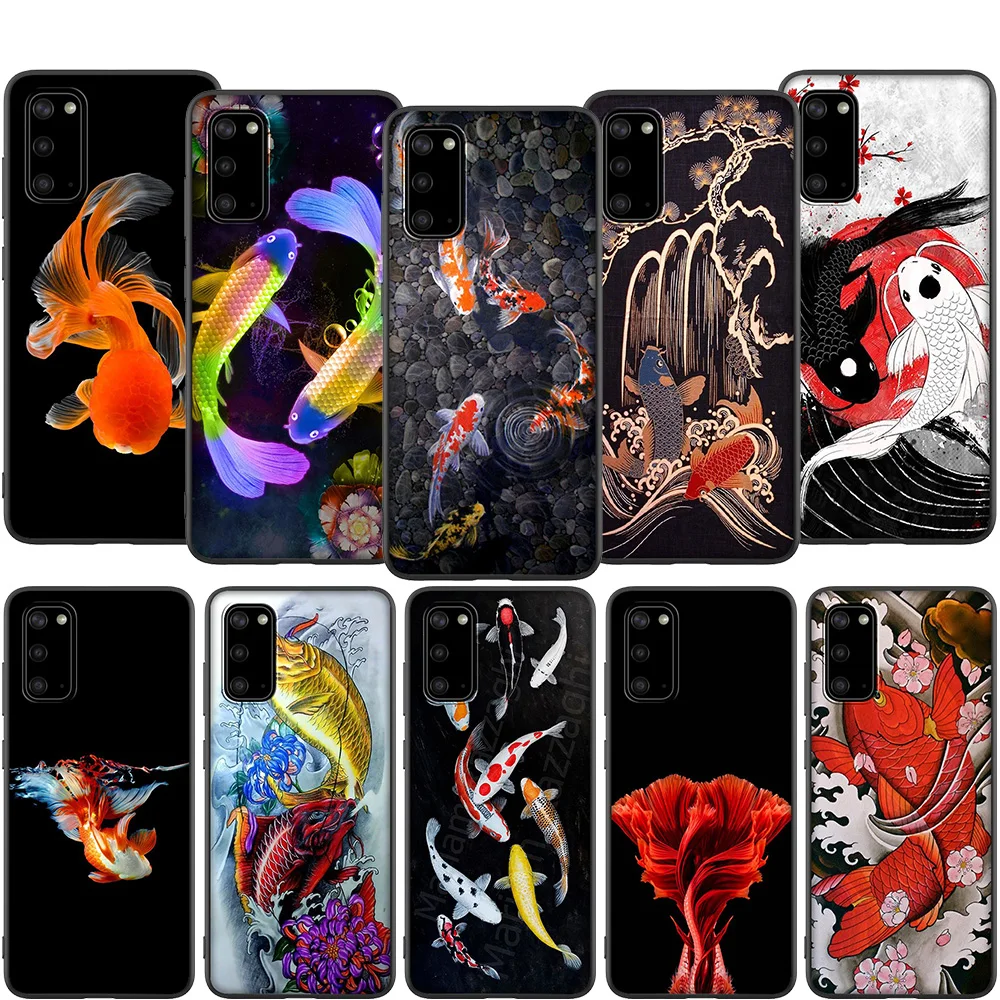 Мягкий чехол Lavaza из ТПУ с японской рыбкой удачи для Samsung Note A3 A5 A6 A7 A8 A9 8 9 J6 A10s A20s A30s