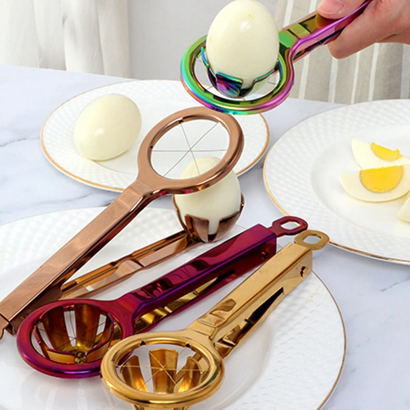 

Household Egg Slicers Cutter,Stainless Steel Egg Dividers,Kitchen Tools,Lice Hard Boiled Eggs Quickly and Effectively