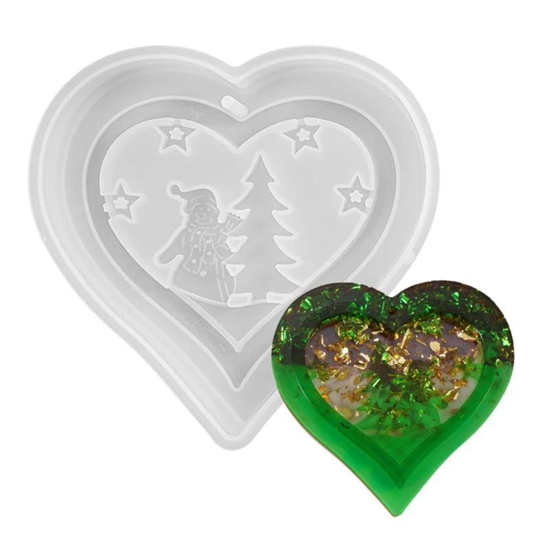

6Pcs Crystal Epoxy Resin Mold Christmas Theme Listed Pendant DIY Silicone Mould R7RF