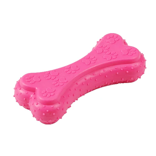 Pink B Натуральный резиновый зеленый нетоксичный Pet собака зубная щётка Чистящая палочка Chewie безопасный Прорезыватель для зубов пластик натуральный сенсорный игрушка подарочные принадлежности - Цвет: Pink B
