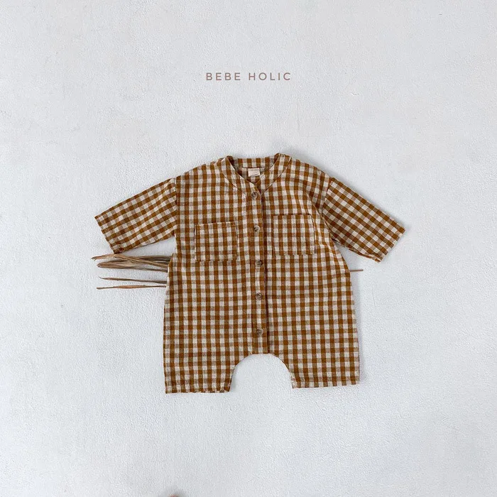 

New Autumn Toddlers Kids Clothes Newborn Baby Plaid Rompers Loose Long Sleeve Infants Jumpsuits