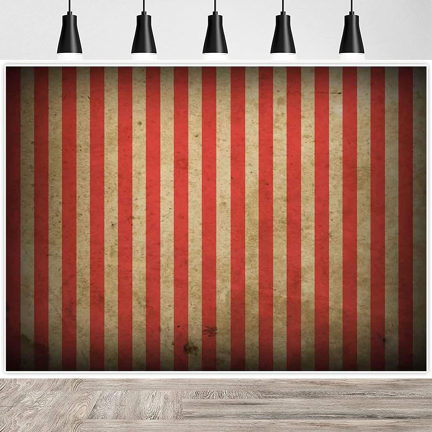 

Evil Halloween Circus Carnival Photography Backdrop For Festival Red White Stripes Yellowing Bloody Splatter Party Background