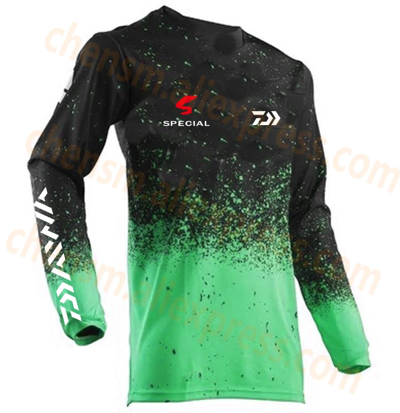 

New Arrive Plus Size Autumn Daiwa Dawa Men Fishing Shirt Breathable Hygroscopicity Quick Drying Anti-UV Fishing Clothing XS-5XL