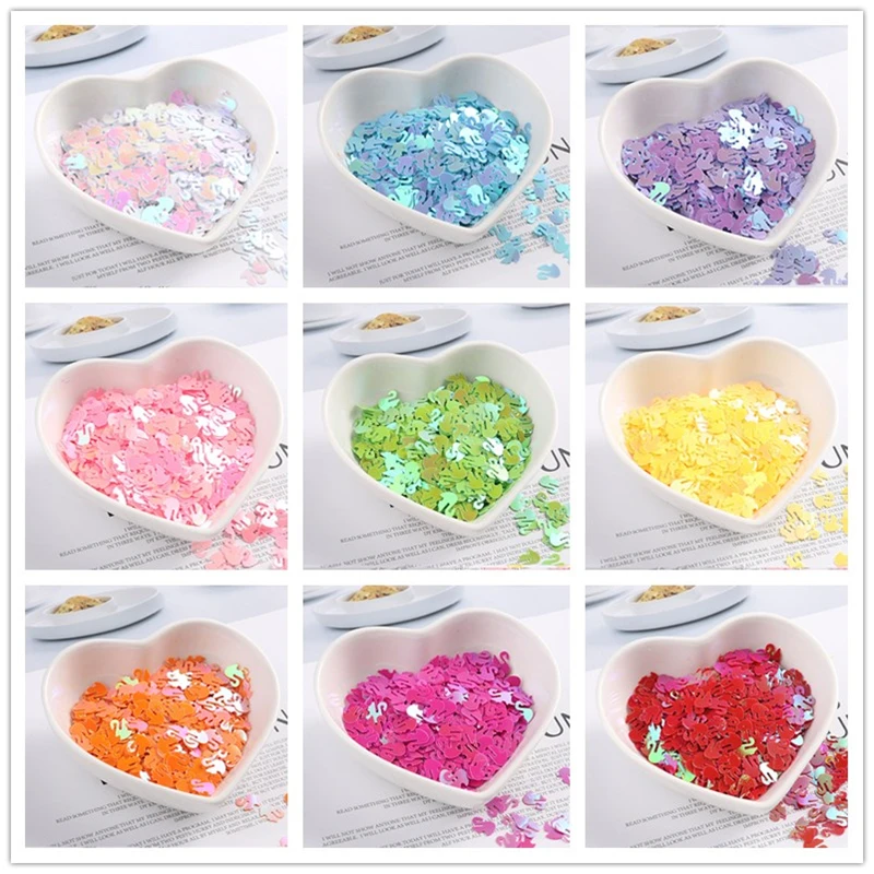 

360pcs/Pack 6x8mm Colorful Swan Shape Loose Sequins Paillettes Sewing Craft, Women Garments Bags,Children Craft DIY Accessories