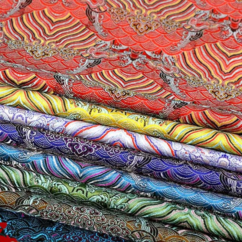 Кимоно жаккардовое с Дамасским узором в китайском стиле ширина 75 см|jacquard brocade