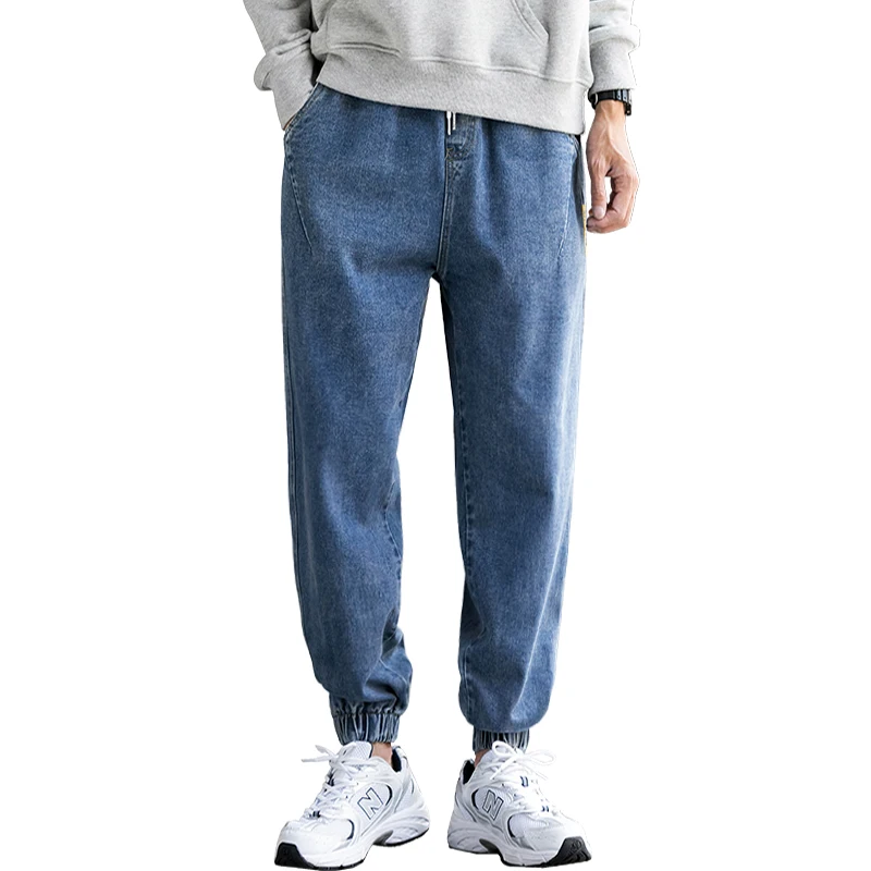 

8 Model Spring Fashion Streetwear Men Jeans Regular Black-gray Harem Jeans Cargo Pants Casual Appliques Denim Trousers Male XXXL