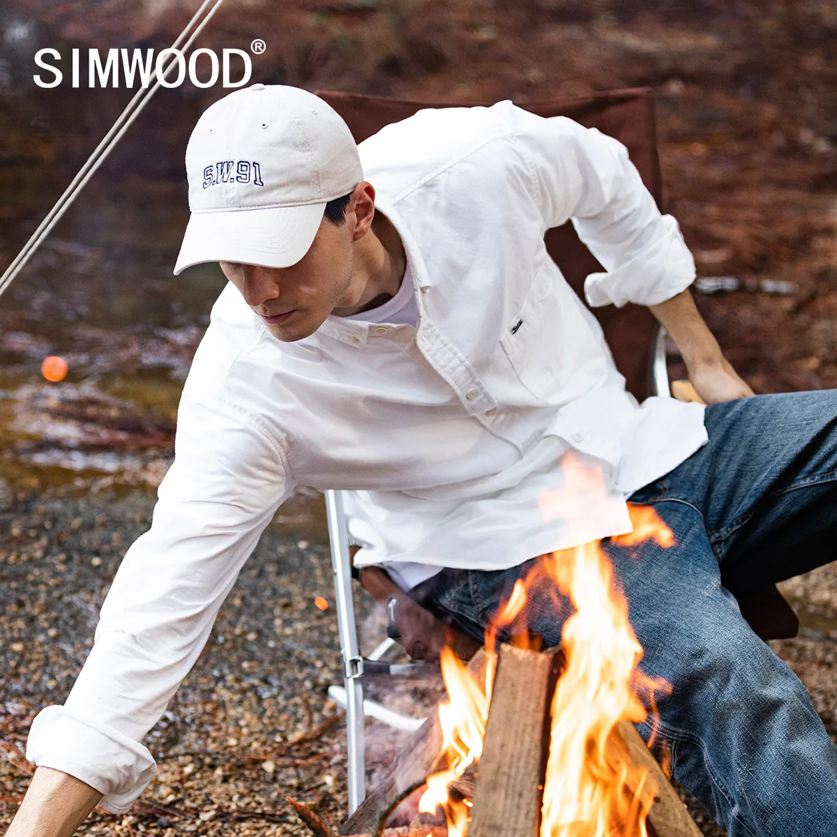 SIMWOOD 2021 Осенняя мужская рубашка большого размера 100% хлопок дышащая плюс высокого