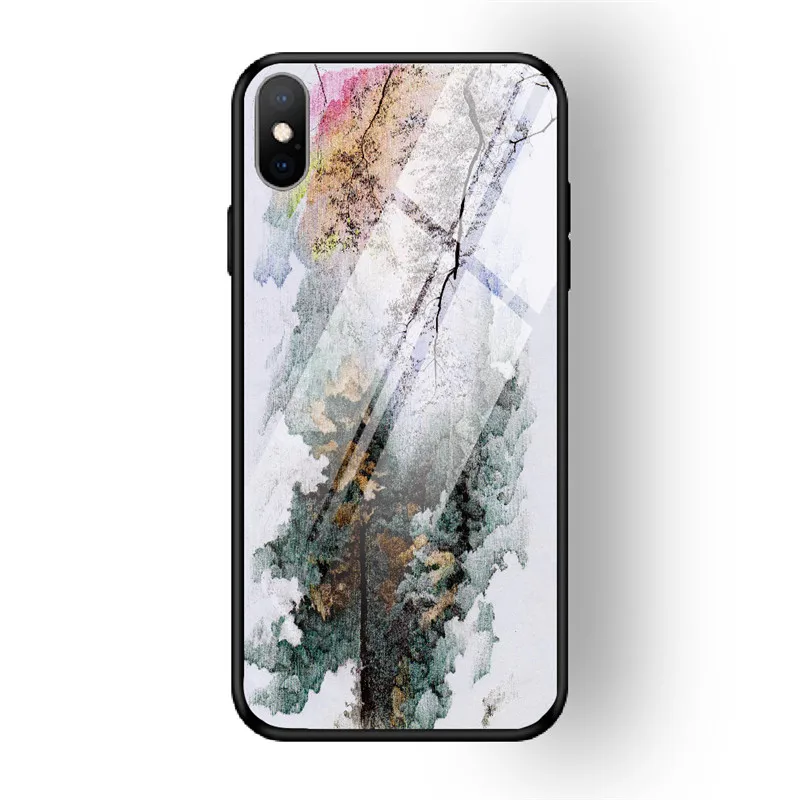 Чехол для телефона с цветочным рисунком для iPhone 7, 8, 6, 6S PLUS, XR, X, XS MAX, задняя крышка из закаленного стекла, чехол для iPhone 5 5S se, глянцевый противоударный чехол