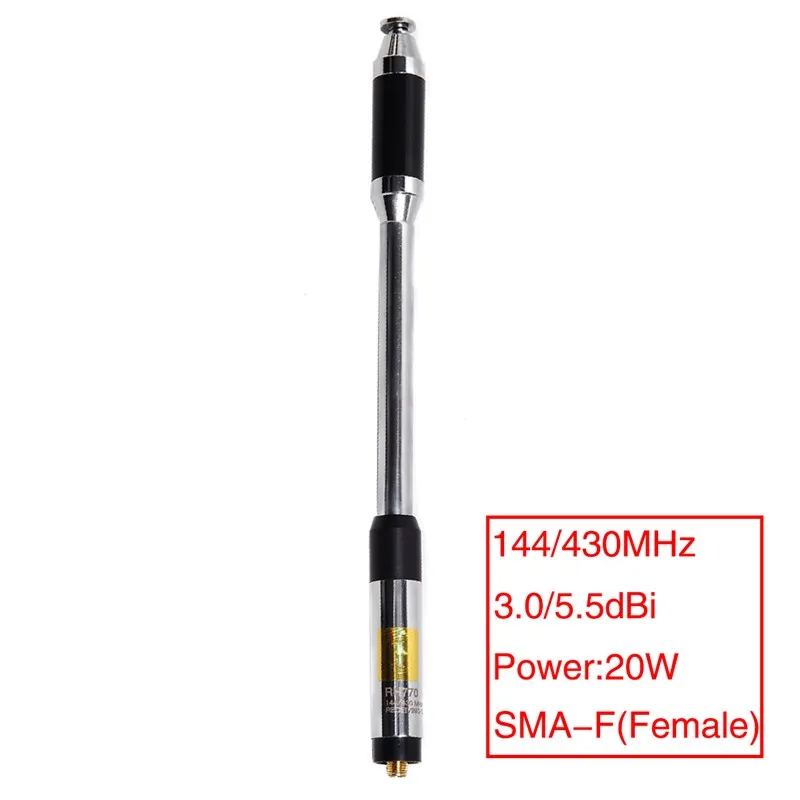RH-770 Dual Band 144/430MHz High Gain SMA-Female Telescopic Antenna For BAOFENG UV-5R UV-82 BF-888S WALKIE TALKIE RH770
