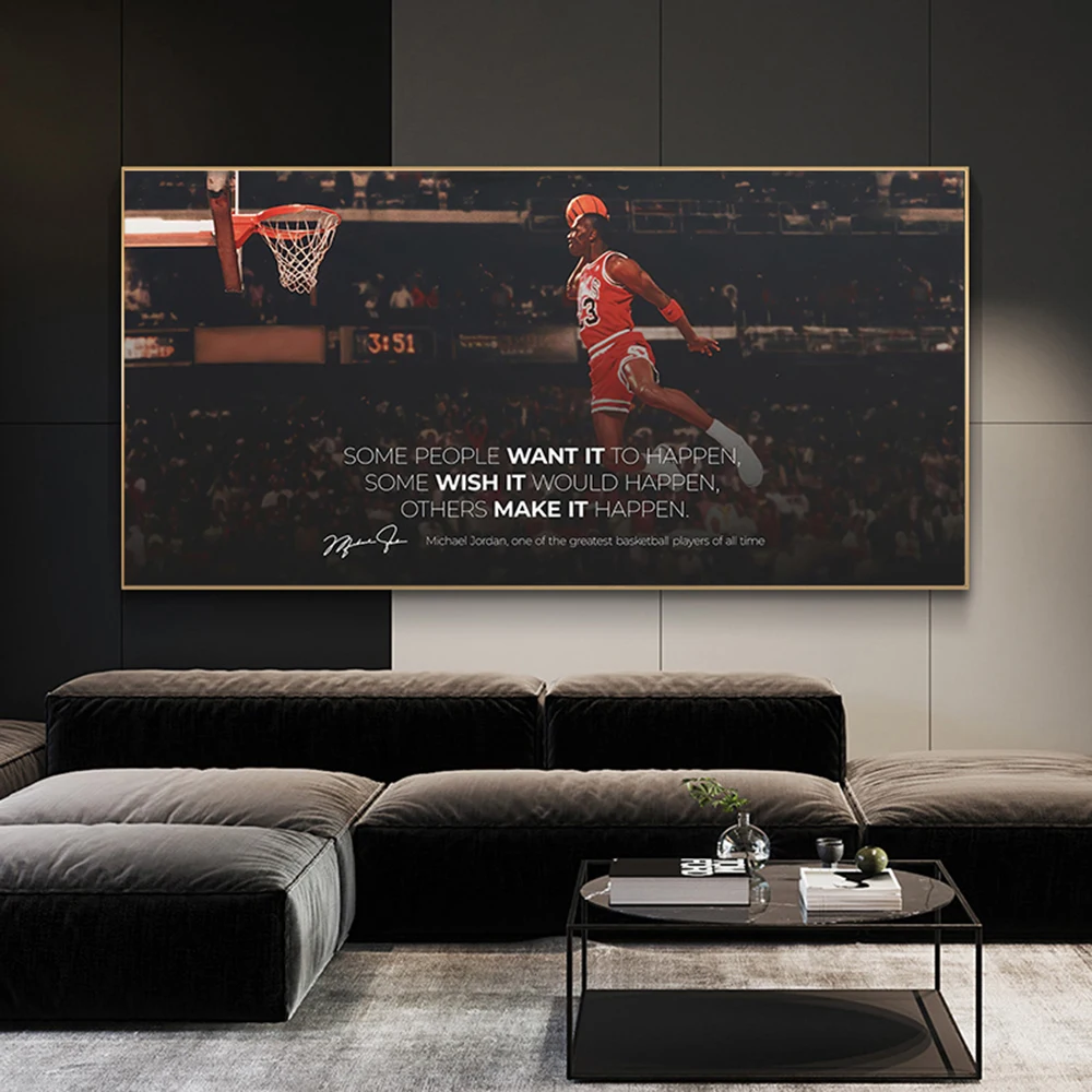 

Basketball Sport Star Retro Canvas Painting Motivational Quote Posters and Prints Wall Art Pictures for Living Room Home Decor
