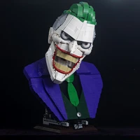 in stock sembo sy7599 evil clown dark knight remoted joker control superhero motoried head curios for display 1478pcs