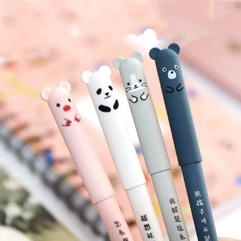 Стираемая ручка 0 35 мм с мультяшными животными милая панда кошка волшебные ручки