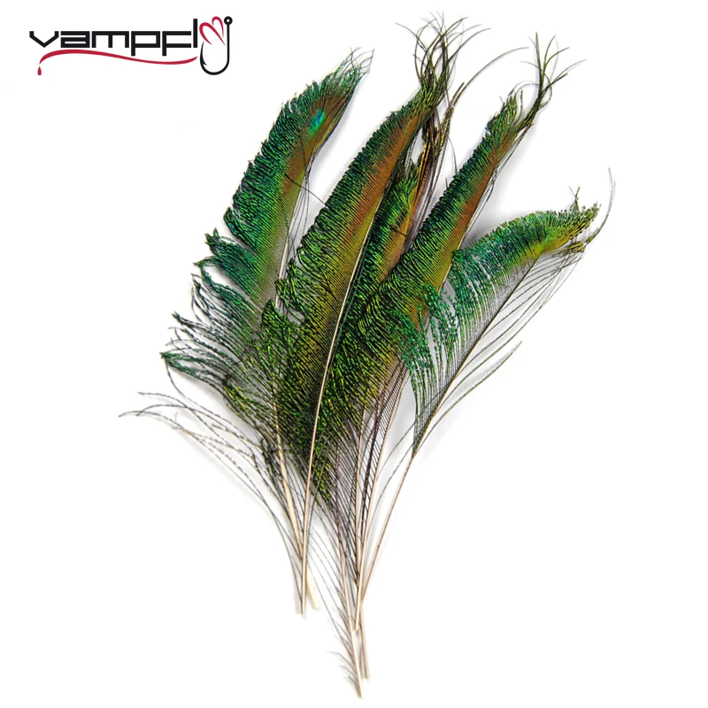 Vampfly 10PCS Natural Color Peacock Sword Feather for Fly Tying Zug Bug Nymphs Wet Flies Fishing Material | Спорт и развлечения