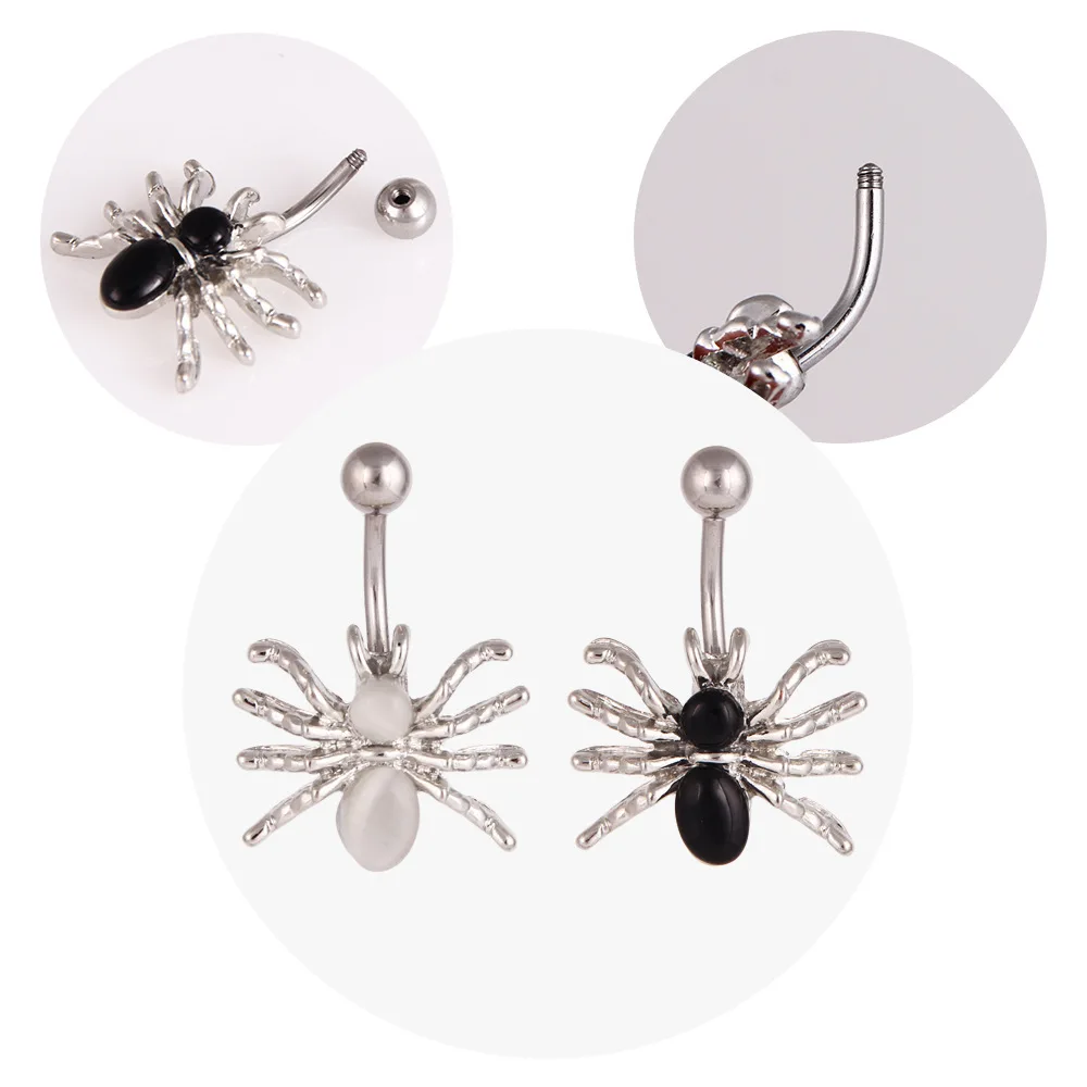 

Summer Sexy Belly Button Studs Spider Stainless Steel Piercing Body Jewelry Belly Piercing Women Jewelry Punk Halloween Gifts