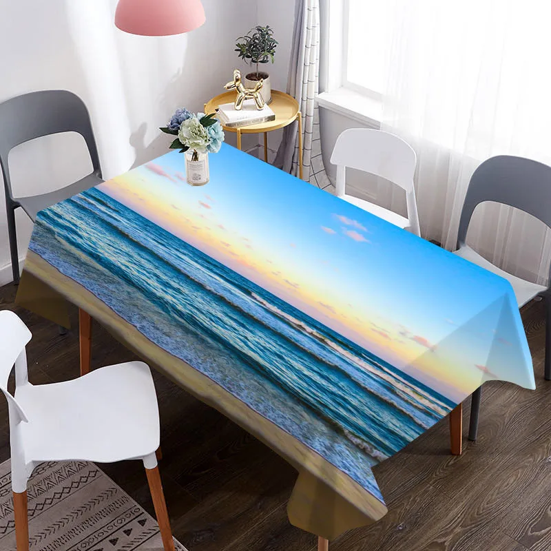 Скатерть на заказ водонепроницаемая ткань из ткани Оксфорд с 3d-рисунком морского