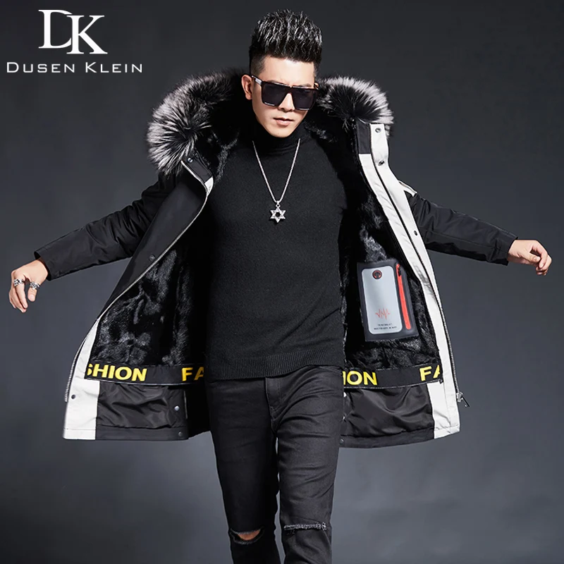 DK новые норковые Linined меховые парки натуральный Лисий мех воротник с капюшоном
