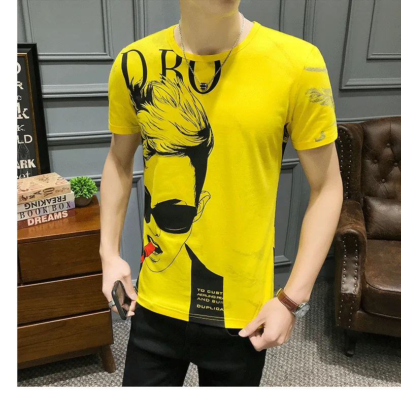 Летняя Новинка, футболка с персональным принтом, Camiseta Hombre, Клубные вечерние футболки, Hombre, Hombre, Manga Corta, корейский топ, короткая футболка