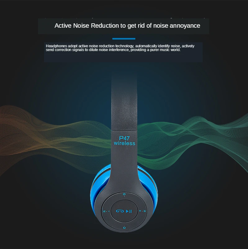 P47 беспроводные наушники Bluetooth гарнитура Складные стерео игровые с микрофоном