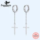TrustDavis Настоящее серебро 925 пробы модные крест цепи обруч серьги для женщин Свадебная вечеринка Fine S925 ювелирные изделия DA2129