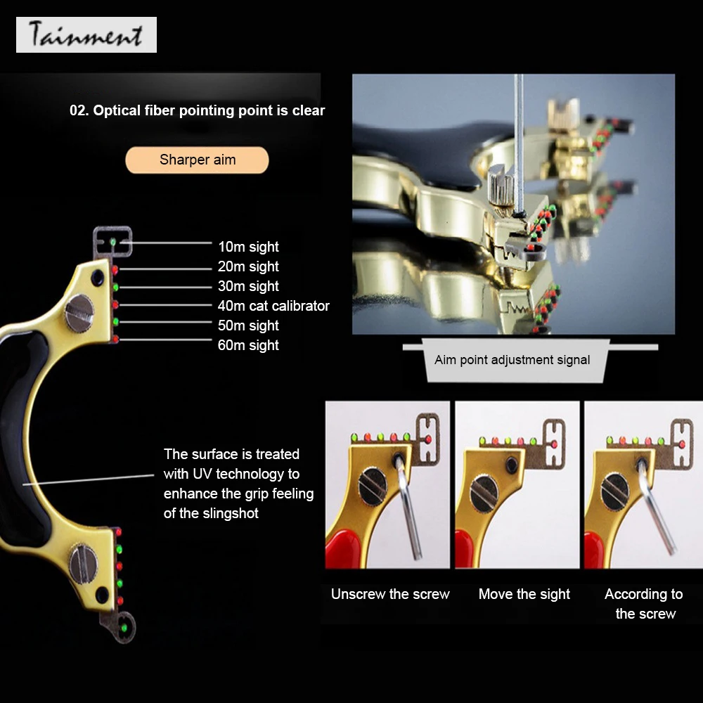 

Stainless Steel Slingshot UV Handle Direct Spring Free Fast Enterprise Aiming Powerful Precision Catapult Hunting Archery Bow