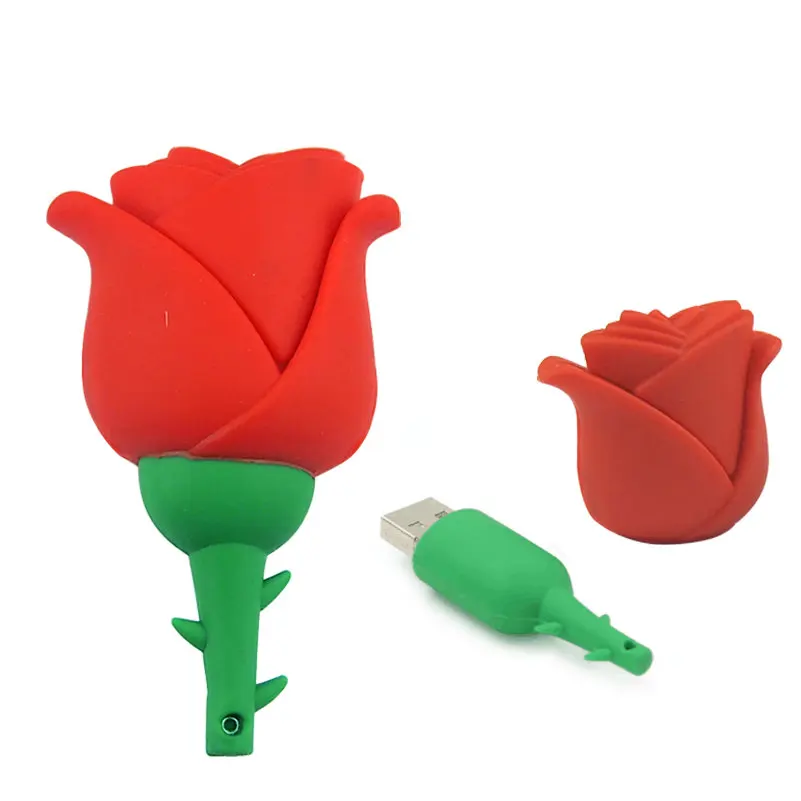 Розовый цветок USB флэш накопитель 2 0 32 ГБ накопители Внешняя память флешки 64 Гб