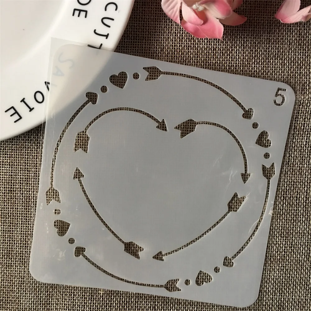 13 см круглые трафареты в форме сердца для самостоятельной сборки настенная